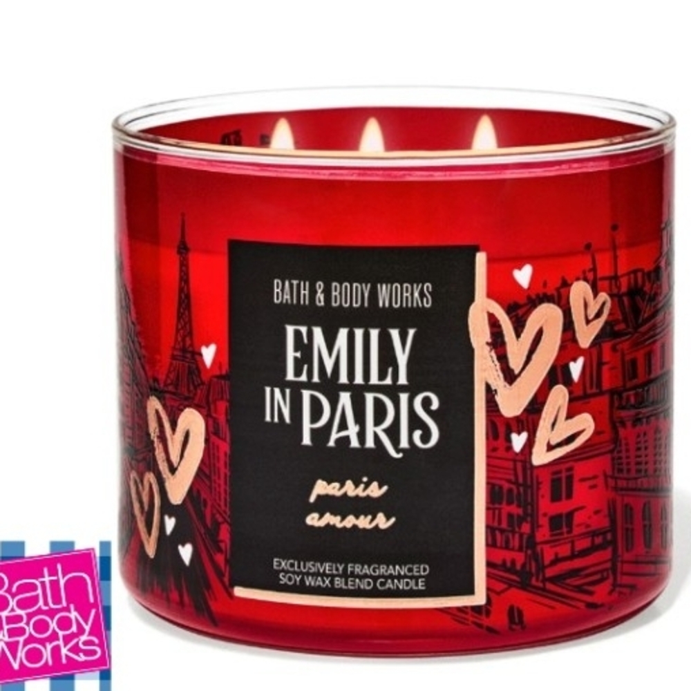 Bath & Body Works Emily in Paris, Paris Amour Scented 3 Wick Candle